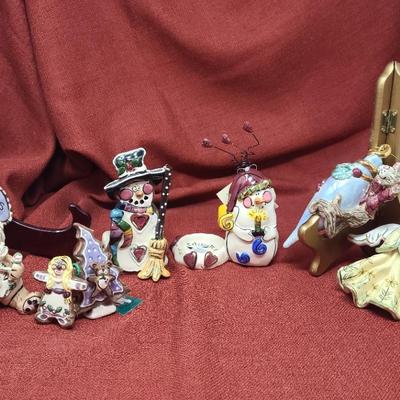 Blue Sky Christmas Ornament and Candle Holder Figurines 