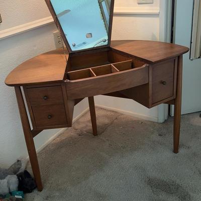 Mid-Century John Stuart Style Mirrored Vanity Desk
