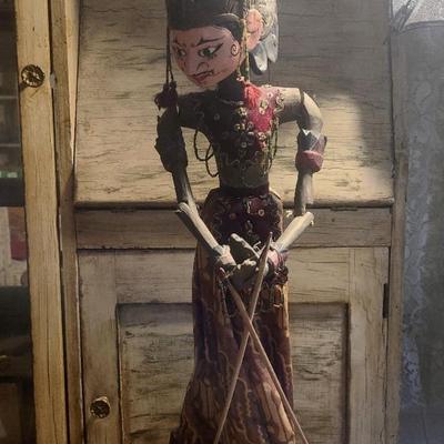 Wooden Indonesian Wagang Golek Stick Puppet