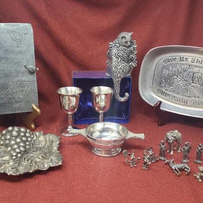 Vintage R.M.S Queen Mary Pewter Goblets and More
