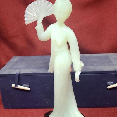 Chinese Green Jade Carving Figurine 