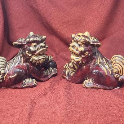 Pair of Vintage Chinese Foo Dogs