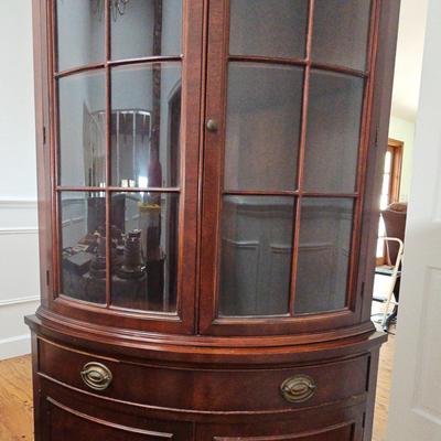 GEORGE III STYLE MAHOGANY CORNER CABINET