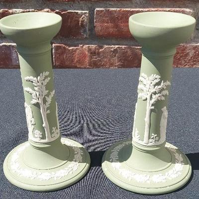WEDGEWOOD JASPERWARE CANDLE STICKS 