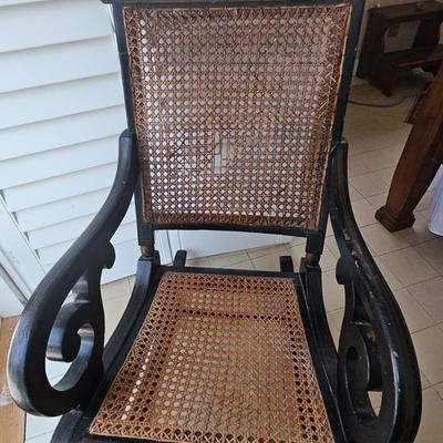 HITCHCOCK STYLE CANED AND STENCILED ROCKER 