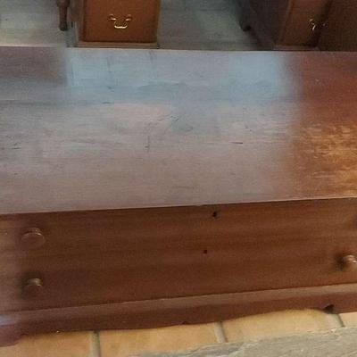 LARGE WOODEN COFFEE TABLE WITH STORAGE