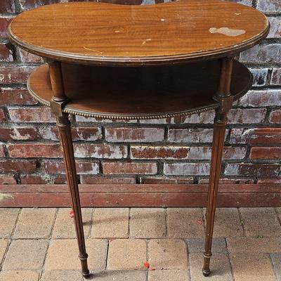 STRIKING PETITE KIDNEY SHAPED TABLE MADE IN GRAND RAPIDS
