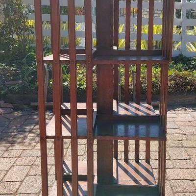 ANTIQUE CRAFTSMAN STYLE OAK REVOLVING BOOKCASE