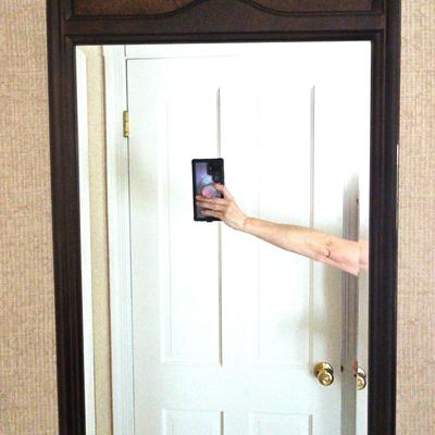 BOMBAY ARCH SHAPED WOOD MIRROR
