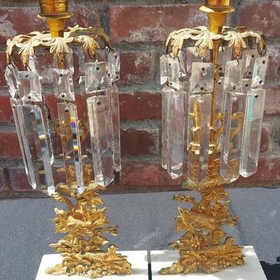 VICTORIAN BRONZE CANDLE STICKS 