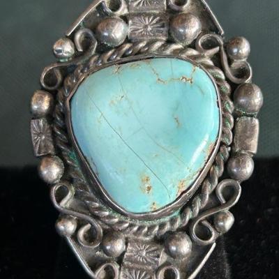Turquoise and silver. 