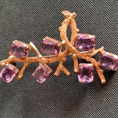 Stunning 14k and gemstone broach. 