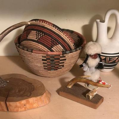 Native American pottery, baskets, dolls and more. 