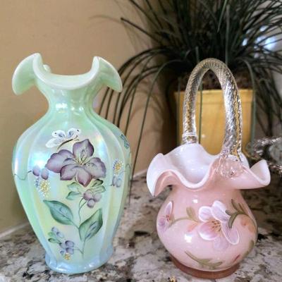 Signed Fenton vases