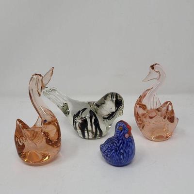 Glass Collection - Swans, Bird & Chicken