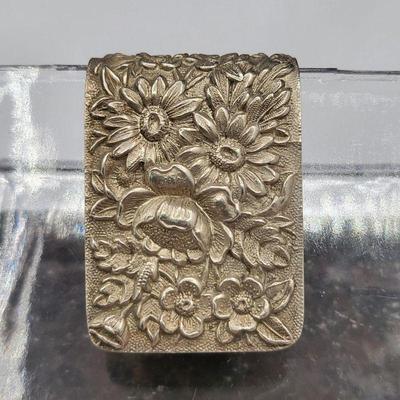 Vintage S.Kirk & Sons Floral Repousse Solid Sterling Silver Money Clip
