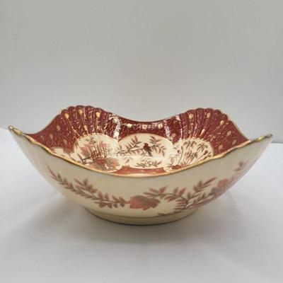 Boseck Austria Porcelain Scalloped Bowl 10.5 Inch