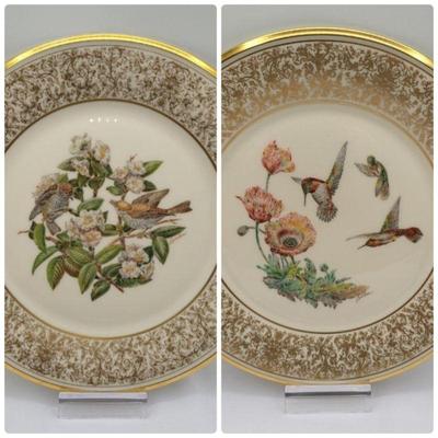 Two Lenox Boehm Birds 10.5 Inch Porcelain Plates	Go