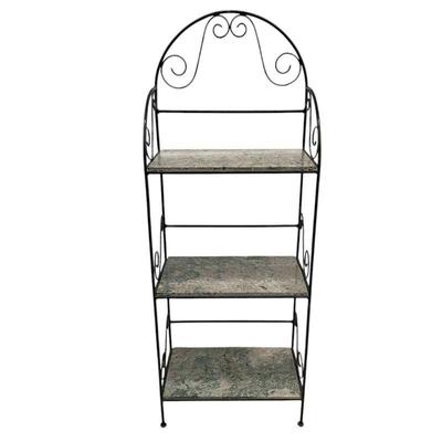 Iron & Green Marble Bakers Rack