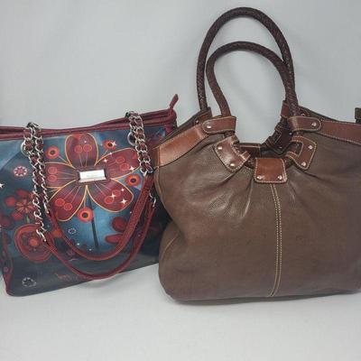 Fossil Brown Leather & Carpisa Handbags