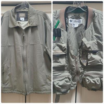 Men's Columbia Sportswear Jacket & Fishing Vest Size XL