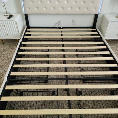 Lighted queen bed