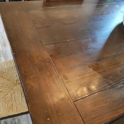 Solid oak dining room table 