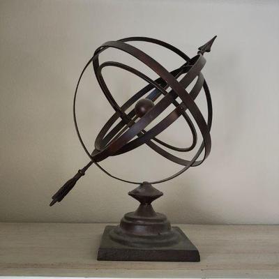 Vintage metal armillary globe