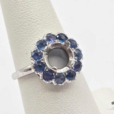 #501 • Platinum Sapphire Ring, 7.60g
