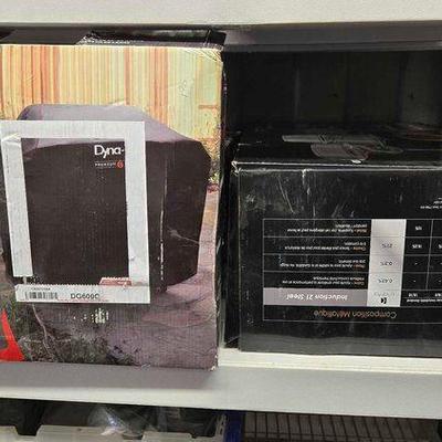 #7052 • NEW!!! (3) Dyna-Glo Grill Cover & 9 Peice Cookware Set
