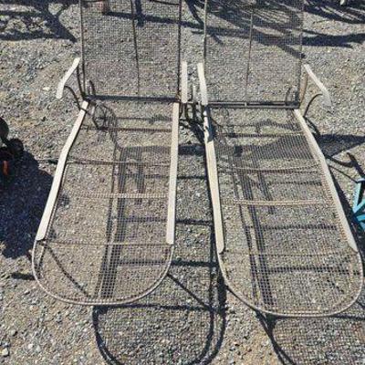 #89006 • (2) Iron Chaise Lounge Chairs

