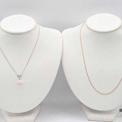 #700 • 14k White Gold & Gold Necklace, 2.66g
