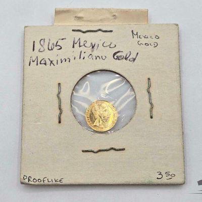 #1206 • 1865 Mexico Maximiliano Gold
