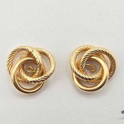 #789 • 14k Gold Love Knot Earring Jackets, 2.21g
