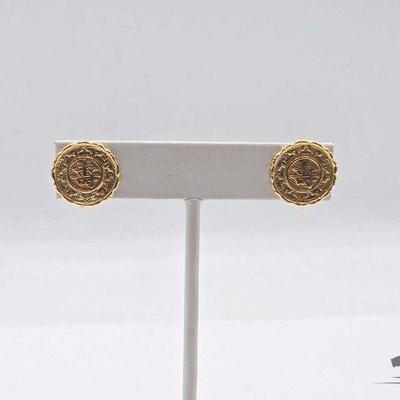 #785 • 14k Gold Earrings with Chinese Characters, 3.52g
