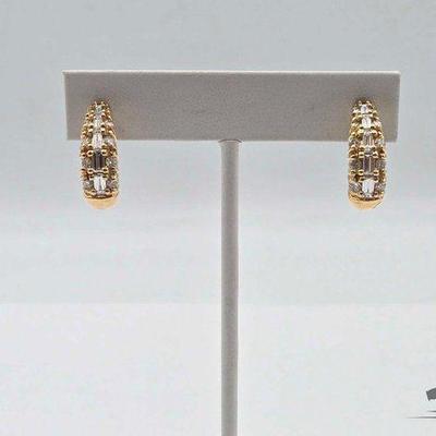 #765 • 14k Gold & Diamond Earrings, 9.09g
