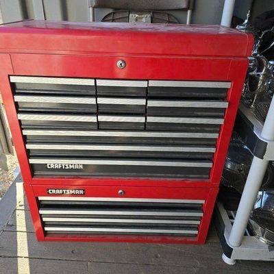 #10000 • (2) Craftsman Toolboxes with Screwdrivers, Files, and Drill Bits
