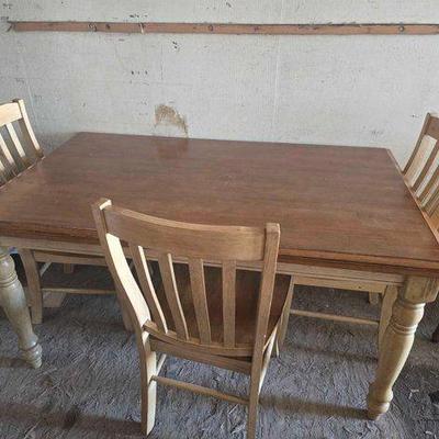 #9502 • Wooden Dining Table with 3 Chairs
