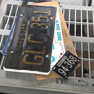 #2796 • (10) License Plates, Deer Tag and License Plate Covers
