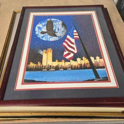 #2842 • (4) Framed Pictures & Art
