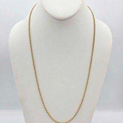 #763 • 14k Gold Rope Necklace, 15.51g
