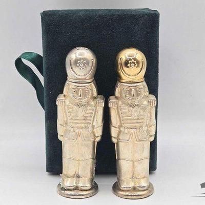 #1911 • Silver Nutcracker Salt & Pepper Shakers W/ Box
