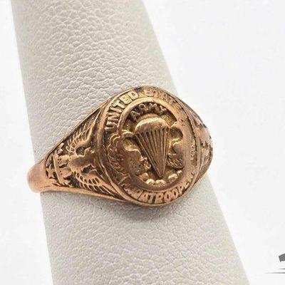 #804 • 10k Gold U.S. Paratrooper Ring, 3.4g
