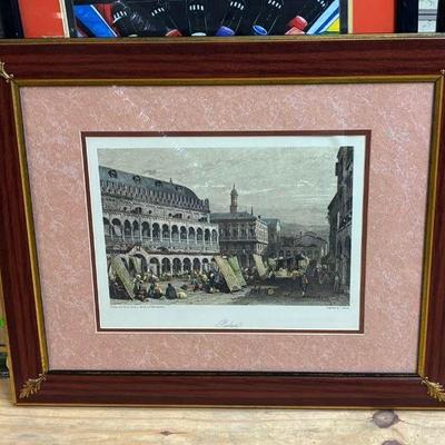 Attic Art AAA5024 -  Padual Block Print Hand Colored Art - $325