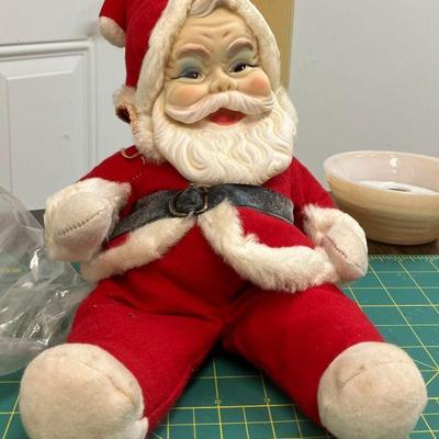 Vintage rushton rubber face beard plush santa claus doll aaa2231