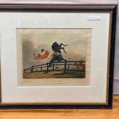 Attic Art PG3013 -  Block Print Hand Colored Art - $25 