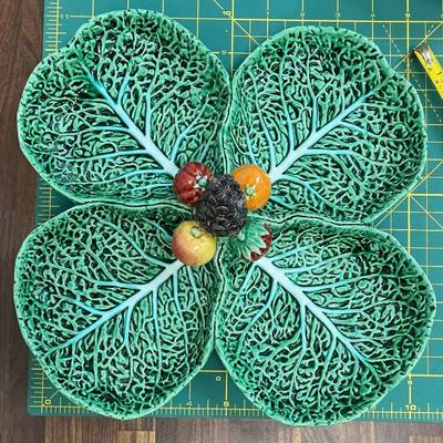 Bordallo pinheiro 4 leaf cabbage 774 d relish serving dish aaa2218