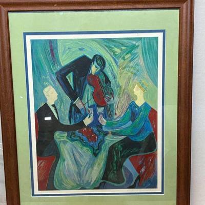 AAA5041 - Barbara A. Wood Print 1991 "Dinner For Two" Signed and F- Local Pickup By Appointment AAA Vintage and Art 9017...
