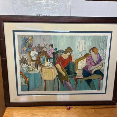 AAA5042 Patricia Govezensky Cafe Royal XL Serigraph  Local Pickup  By Appointment AAA Vintage and Art 9017 Airline HWY New Orleans, LA...