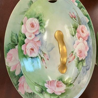 Hand Painted Tureen with Lid and Platter Rose Pattern AAA1048  $50